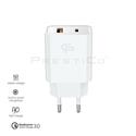 CARICA RETE PD 20W 1TYPE-C + 1USB WHITE