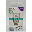 CARICA RETE PD 20W 1TYPE-C WHITE + CAVO TYPE-C/TYPE-C 1,5MT WHITE