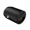 CARICA AUTO PD 30W 1 USB-C + 1 USB CCMINIUSBUSB BLACK