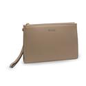 POCHETTE IN SIMILPELLE CON ZIP E TRACOLLA UNISEX ET-HB005 LIGHT-BROWN GOLD