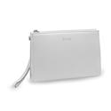 POCHETTE IN SIMILPELLE CON ZIP E TRACOLLA UNISEX ET-HB010 WHITE-SILVER