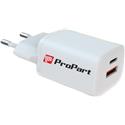 CARICA RETE PD 33W GAN 1TYPE-C + 1USB WHITE