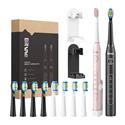 SET 2 SPAZZOLINI SONICI D2 + SET TESTINE + SUPPORTI BLACK-PINK