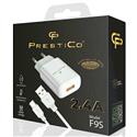 CARICA RETE 2.1A F9S 1USB FAST WHITE + CAVO DATI TYPE-C/USB 1MT WHITE