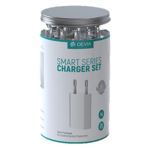 KIT BARATTOLO 26 CARICA RETE 1A 5V 1USB WHITE